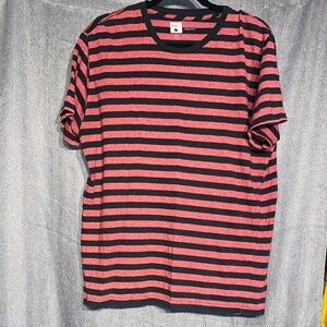 BDG Black and Red Striped Tee